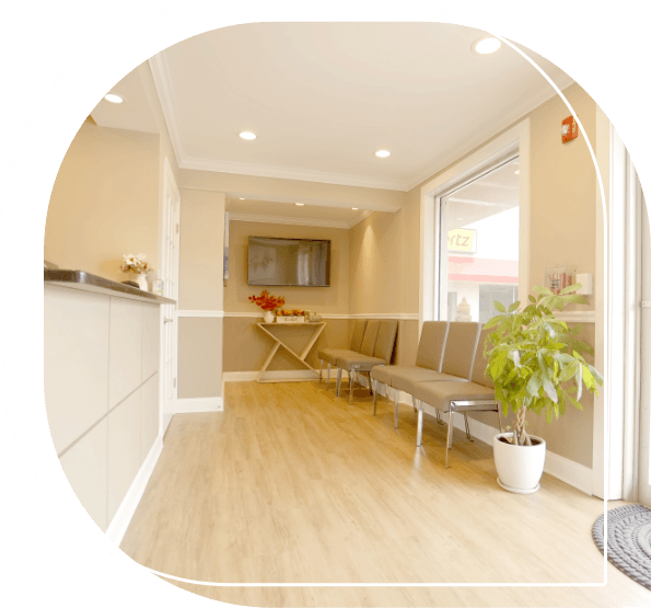 Pristine wood floor in reception area of Clover Dental Care