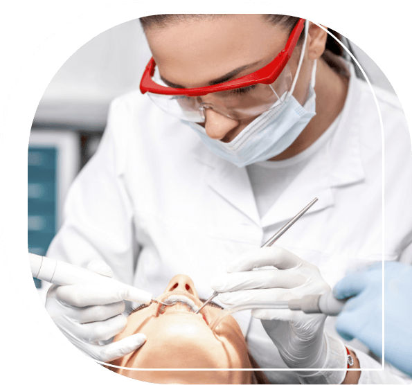 Dentist giving a patient a dental exam