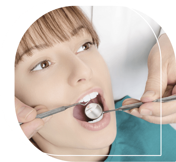 Woman receiving a dental exam